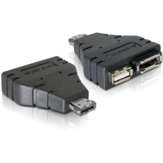 DeLOCK Adapter Power-over-eSATA > 1x eSATA/1x USB 1xeSATA, 1xUSB Black