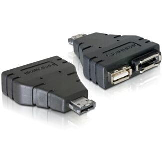 DeLOCK Adapter Power-over-eSATA > 1x eSATA/1x USB 1xeSATA, 1xUSB Nero