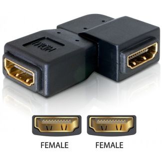 DeLOCK Adapter HDMI female > HDMI female 90° left HDMI 1.3 Black