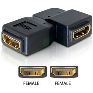 DeLOCK Adapter HDMI female > HDMI female 90° left HDMI 1.3 Nero