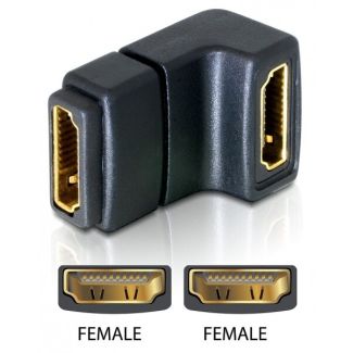 DeLOCK Adapter HDMI female > HDMI female 90° down HDMI 1.3 Black
