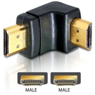 DeLOCK Adapter HDMI male > HDMI male 90° down HDMI 1.3 Nero