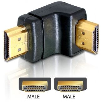 DeLOCK Adapter HDMI male > HDMI male 90° down HDMI 1.3 Black