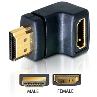 DeLOCK HDMI male > HDMI female 90° down HDMI 1.3 Nero