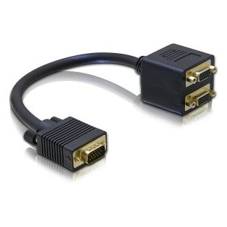 DeLOCK Adapter VGA male to 2x VGA female VGA cable 0.2 m VGA (D-Sub) 2 x VGA (D-Sub)