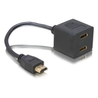 DeLOCK Adapter HDMI male to 2x HDMI female HDMI cable 0.2 m HDMI Type A (Standard) 2 x HDMI
