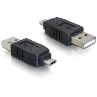 DeLOCK Adapter USB micro-B male to USB2.0 A-male USB 2.0 A Black