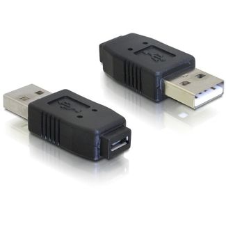 DeLOCK Adapter USB micro-A+B female to USB2.0-A male USB 2.0 A Black