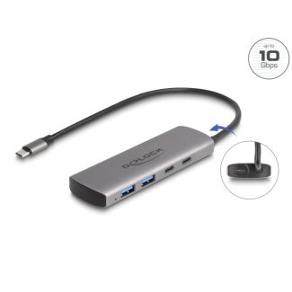DeLOCK 64299 hub di interfaccia USB 3.2 Gen 1 (3.1 Gen 1) Type-C 10000 Mbit/s Grigio