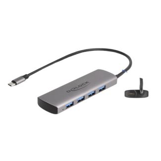 DeLOCK 64293 interface hub USB 3.2 Gen 1 (3.1 Gen 1) Type-C 10000 Mbit/s Grey