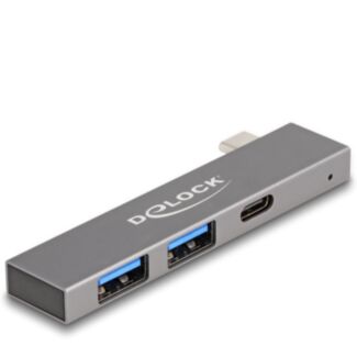 DeLOCK Hub USB sottile a 3 porte con USB Type-C a 1 x USB 5 Gbps USB Type-C + 2 x USB 5 Gbps Tipo-A