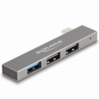 DeLOCK 3 Port Slim USB Hub with USB Type-C to 1 x USB 10 Gbps USB Type-A + 2 x USB 2.0 Type-A