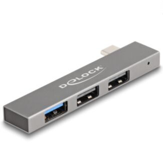 DeLOCK Hub USB sottile a 3 porte con USB Type-C a 1 x USB 10 Gbps USB Tipo-A + 2 x USB 2.0 Tipo-A