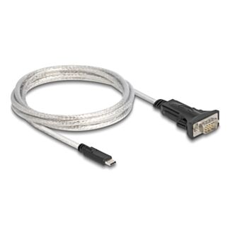 DeLOCK 64270 cavo seriale Nero, Trasparente 2 m USB tipo-C DB-9