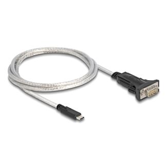 DeLOCK 64269 cavo seriale Nero, Trasparente 1 m USB tipo-C DB-9