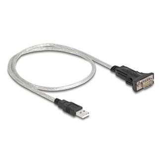 DeLOCK 64267 cavo seriale Nero, Trasparente 0,5 m USB tipo A DB-9