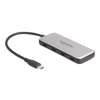 DeLOCK Hub USB 10 Gbps USB Type-C con 4 x USB Type-C femmina e PD 85 Watt