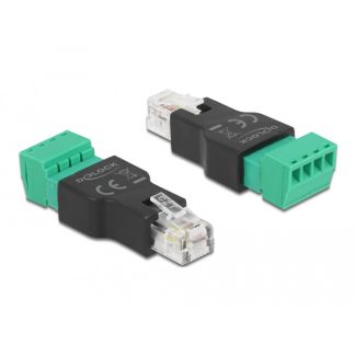 DeLOCK Adapter RJ11/14 male to Terminal Block 4 pin 2-part