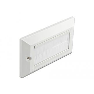 DeLOCK Copertura di gestione cavi 146 x 86 mm con spazzole a strip bianco
