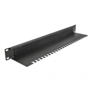 DeLOCK 19″ Cable Management Brush Strip with Cable Support Plate 1U black