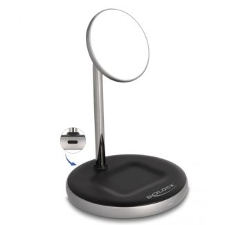 DeLOCK Caricatore wireless 2 in 1 con 5 W / 7,5 W / 10 W / 15 W - Qi