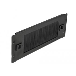 DeLOCK Gestione cavi con Spazzola a strip da 10″ senza attrezzi 2U nero