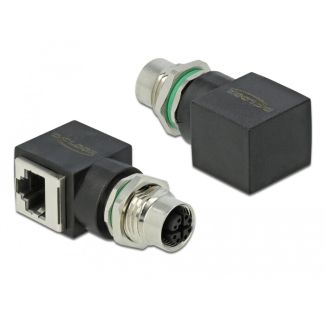DeLOCK 66316 cable gender changer M12 RJ45 Black