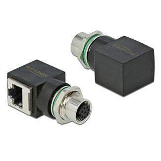 DeLOCK 66314 adattatore per inversione del genere dei cavi M12 RJ45 Nero