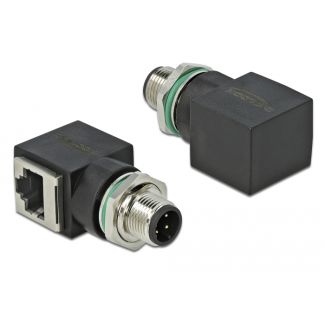 DeLOCK 66313 adattatore per inversione del genere dei cavi M12 RJ45 Nero