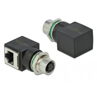 DeLOCK 66312 cable gender changer M12 RJ45 Black