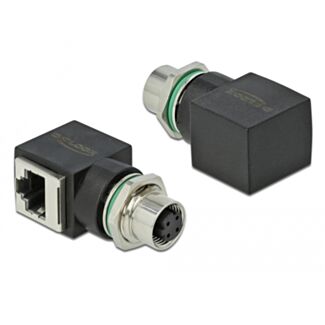 DeLOCK 66312 adattatore per inversione del genere dei cavi M12 RJ45 Nero