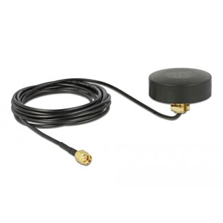 DeLOCK WLAN 802.11 b/g/n Antenna con RP-SMA maschio 2 dBi omnidirezionale fissata con cavo di collegamento RG-174 1,5 m all'esterno nero