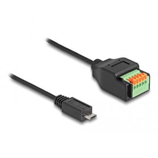 DeLOCK Cavo USB 2.0 Tipo Micro-B maschio per adattatore morsettiera con pulsante 15 cm
