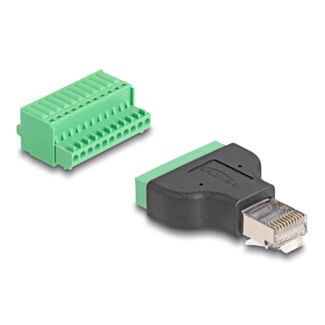 DeLOCK Adattatore da RJ50 maschio per morsettiera con pulsante