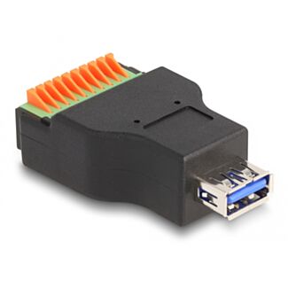 DeLOCK Adattatore per morsettiera USB 3.2 Gen 1 Tipo-A femmina con pulsante