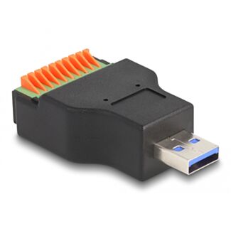 DeLOCK Adattatore per morsettiera USB 3.2 Gen 1 Tipo-A maschio con pulsante