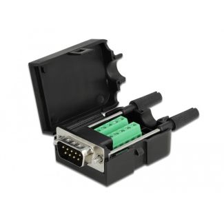 DeLOCK 66232 wire connector Sub-D 9, 10 pin terminal block Black