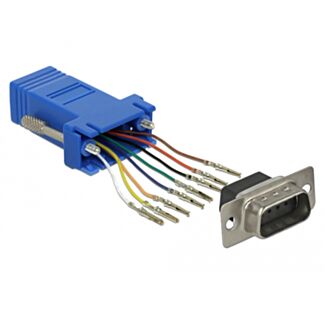 DeLOCK 66167 adattatore per inversione del genere dei cavi Sub-D Rj-45 Nero, Blu, Acciaio inox