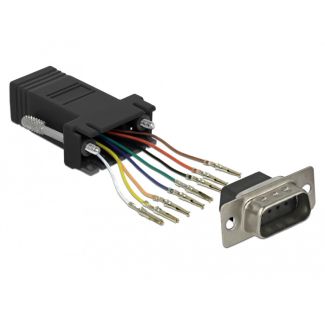DeLOCK 66166 cable gender changer Sub-D Rj-45 Black, Stainless steel
