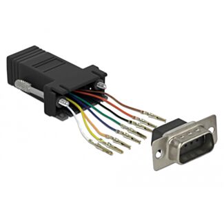 DeLOCK 66166 adattatore per inversione del genere dei cavi Sub-D Rj-45 Nero, Acciaio inox