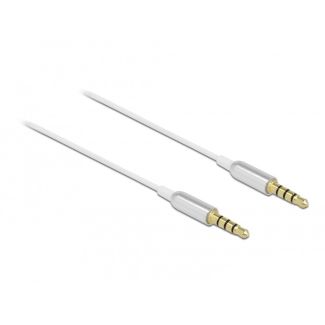 DeLOCK Stereo Jack Cable 3.5 mm 4 pin male to male Ultra Slim 0.5 m white