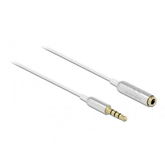 DeLOCK Cavo di prolunga audio stereo jack da 3,5 mm a 4 pin maschio per femmina Ultra Slim da 0,5 m bianco