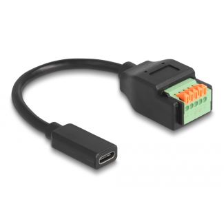 DeLOCK Cavo USB 2.0 USB Type-C femmina per adattatore morsettiera con pulsante 15 cm