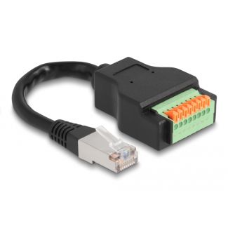 DeLOCK Cavo RJ45 Cat.5e maschio per adattatore morsettiera con pulsante da 15 cm