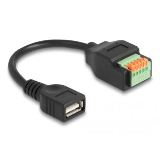 DeLOCK Cavo USB 2.0 Tipo-A femmina per adattatore morsettiera con pulsante 15 cm