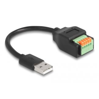 DeLOCK Cavo USB 2.0 Tipo-A maschio per adattatore morsettiera con pulsante 15 cm