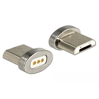 DeLOCK 65929 adattatore per inversione del genere dei cavi USB Type Micro-B magnet interface Argento