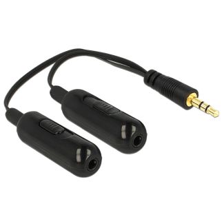 DeLOCK 0.19m, 3.5mm/2x3.5mm audio cable Black