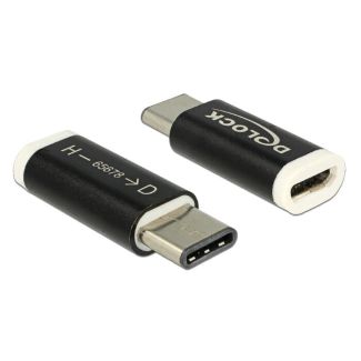 DeLOCK 65678 cable gender changer USB 2.0-C USB 2.0 Micro-B Black, White