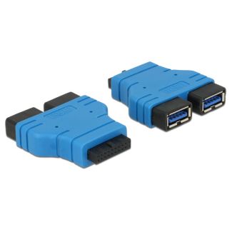 DeLOCK USB3.0/2xUSB3.0 2 x USB 3.0-A Black, Blue